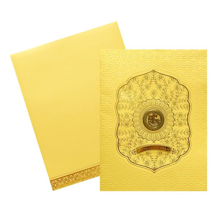 Gold Floral Nameplate Invitation Card-King of Cards