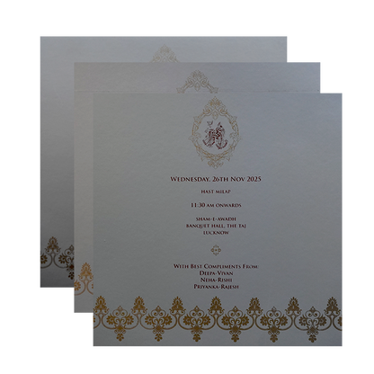 Light Grey MDF Wedding Card-KPR09330