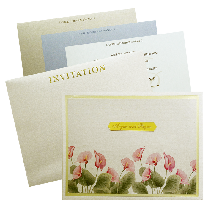 Metallic Light Brown Wedding Card-King of Cards