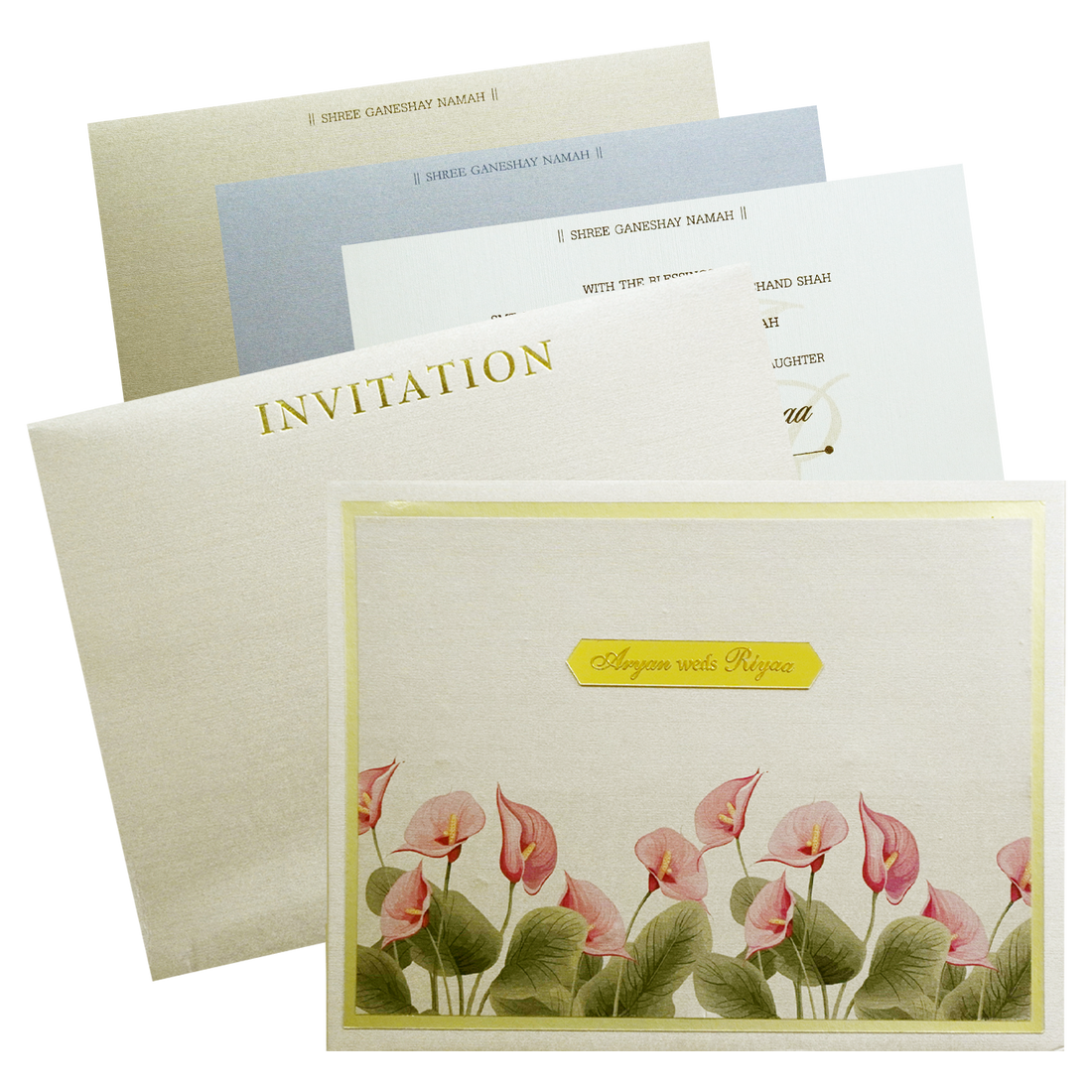 Metallic Light Brown Wedding Card-King of Cards