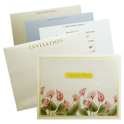 Metallic Light Brown Wedding Card-King of Cards