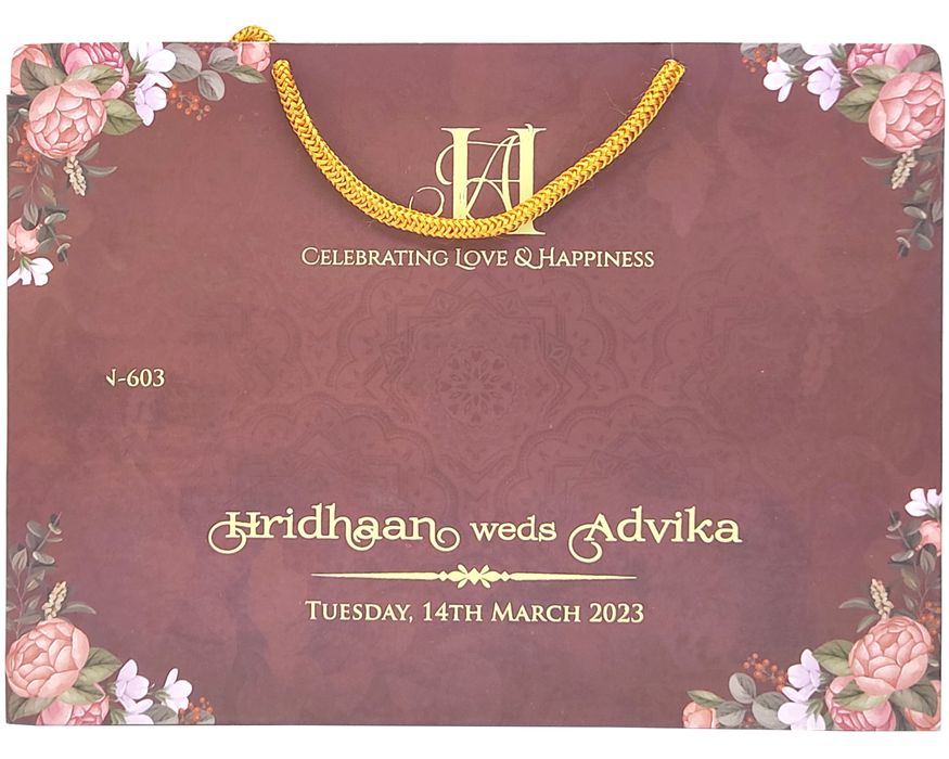 Dark Mauve Wedding Card-King of Cards