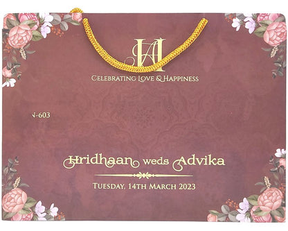 Dark Mauve Wedding Card-King of Cards