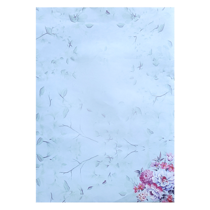 Blue Floral Hindu Wedding Card-King of Cards