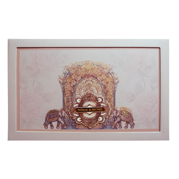 Peach Pink Premium Padded Invitation-King of Cards