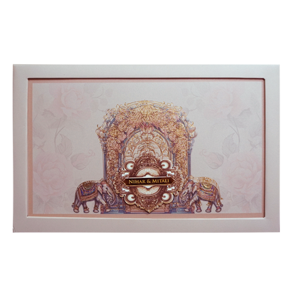 Peach Pink Premium Padded Invitation-King of Cards