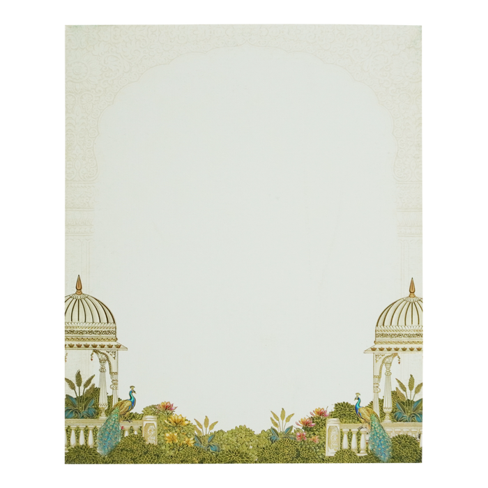 Lime Yellow Peacock Padded Wedding Card-King of Cards