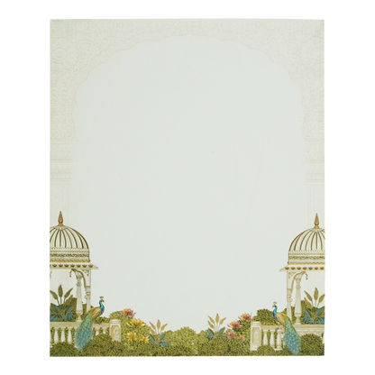 Lime Yellow Peacock Padded Wedding Card-King of Cards