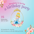 Blue Cinderella Princess & Fairytale Invitation-AAPAF002