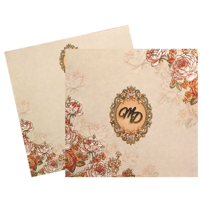 Very Light Pink Floral Wedding Card-King of Cards