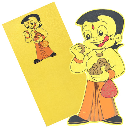 Yellow Chota Bheem Birthday Invitation Card-Knk6695-King of Cards