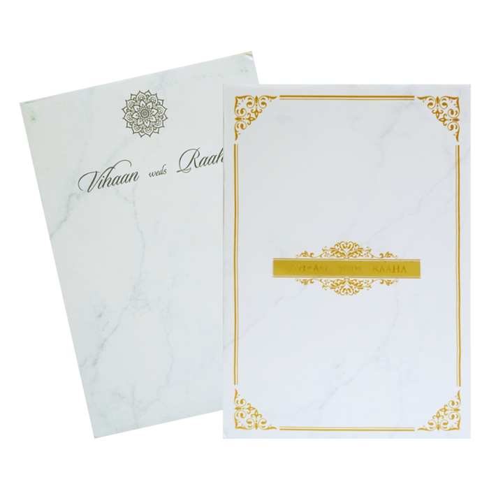 White Nameplate Padded Invitation Card-King of Cards
