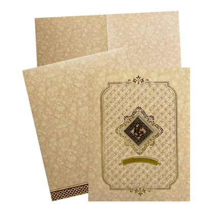 Golden Ganesha Wedding Card-KNKR5031B