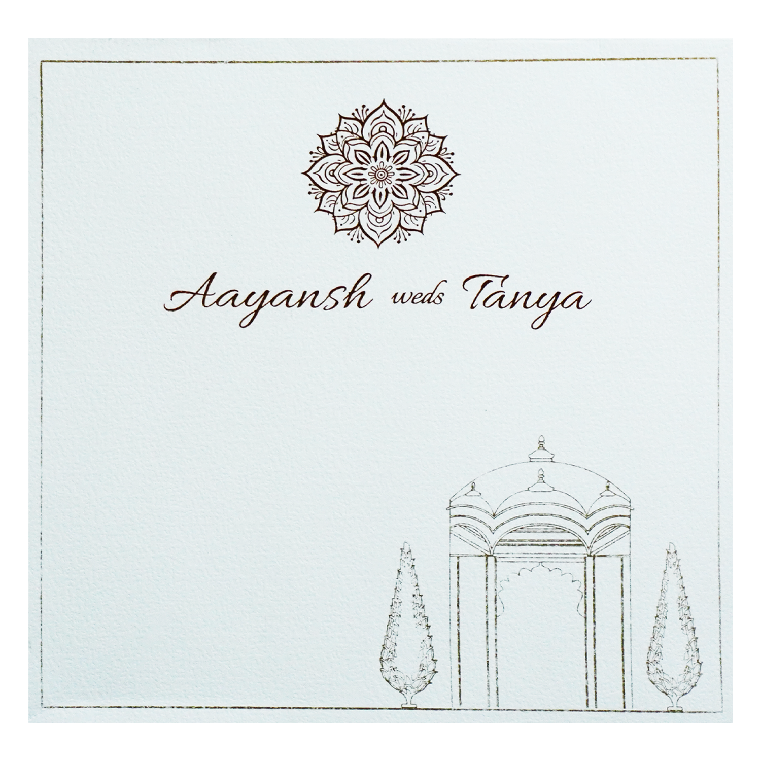 White Mughali Mahal Invitation Card-King of Cards