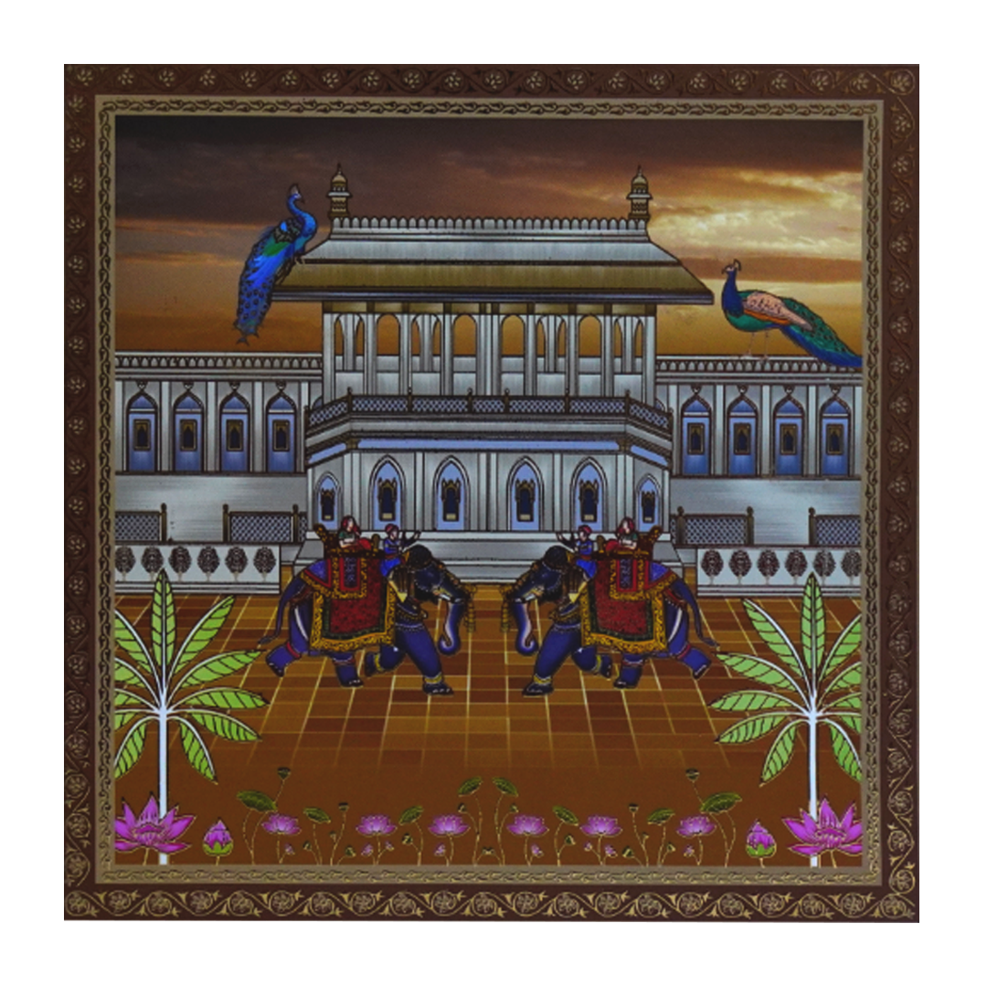 Brown Palace Peacock Box Wedding Invitation-KBX1305