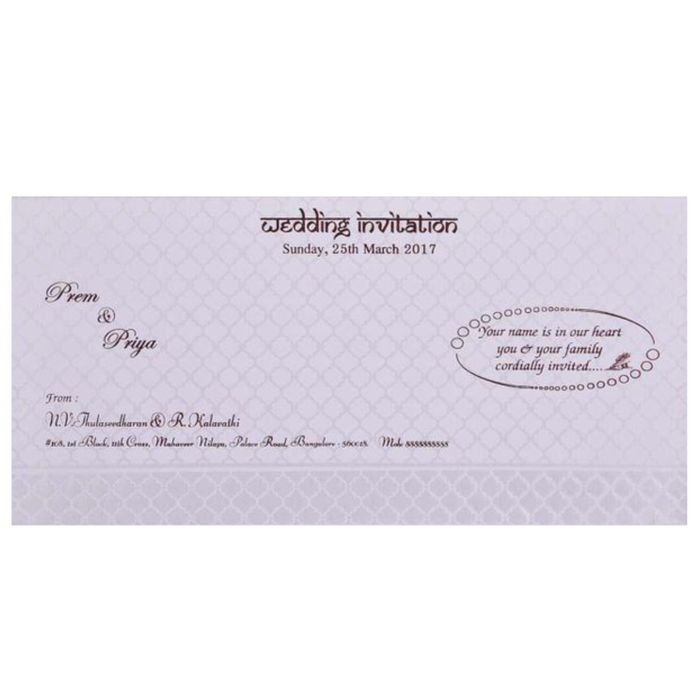 White Ganesha Invitation Card-King of Cards