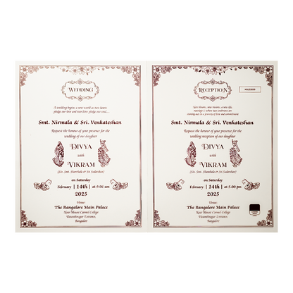 White Ganesha Laser-Cut Wedding Card-KNJS2059