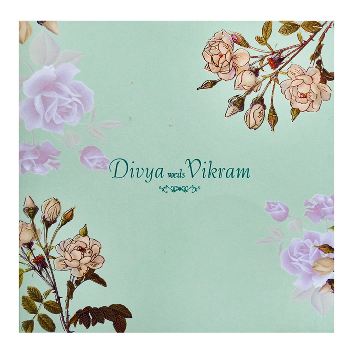 Green Pink Floral Invitation Card-King of Cards