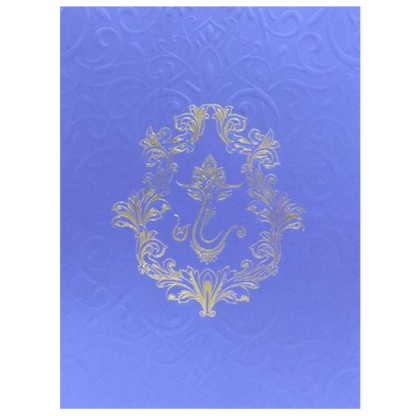 Blue Embossed Floral Ganesha Design-King of Cards
