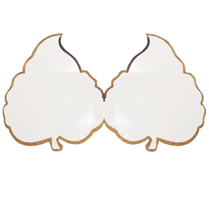 Alluring Leaf Shaped Personal Wedding Card - KNHM814C