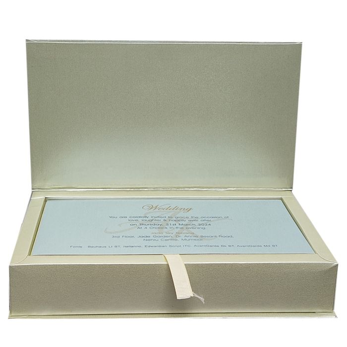 Grey Blue Design Sweet Box Invitation Card-King of Cards