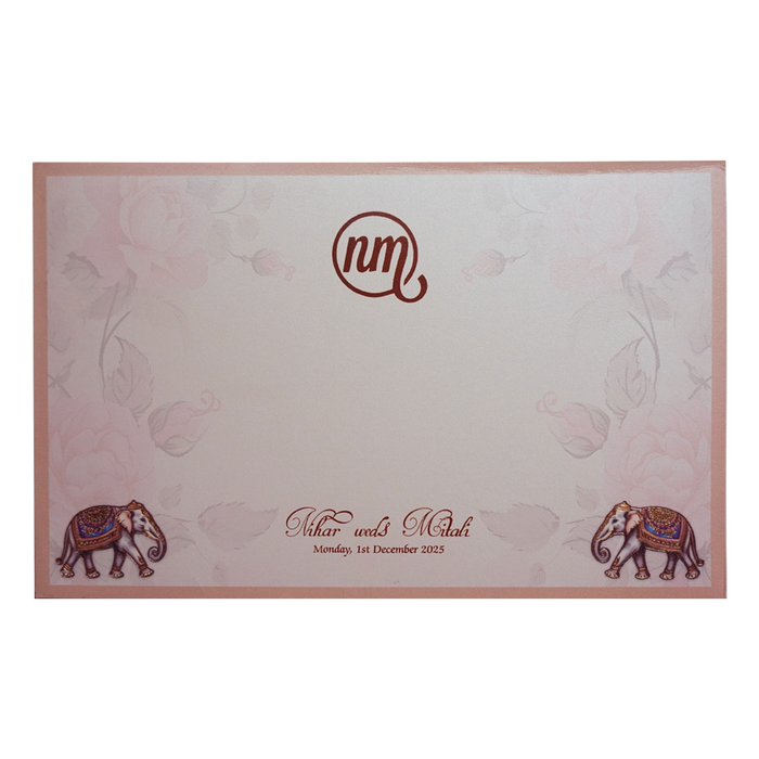 Peach Pink Premium Padded Invitation-King of Cards