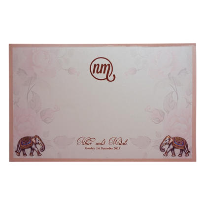 Peach Pink Premium Padded Invitation-King of Cards