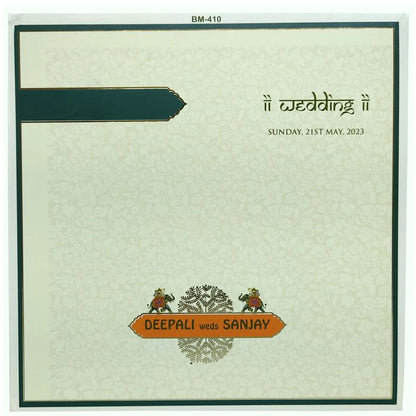 White Elephant Wedding Invitation Card-King of Cards