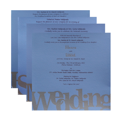 Light Blue MDF Wedding Card-King of Cards