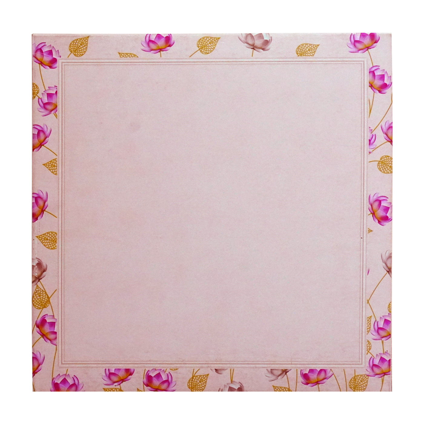 Pink Lotus Box Wedding Card-KNKD8107