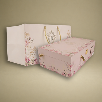 Pink Premium Rose Floral Luxury Invitation Box - KNLW202535