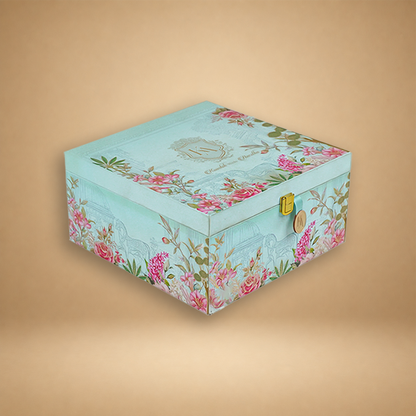 Blue Pink Floral Luxury Invitation Box-KNLW202531