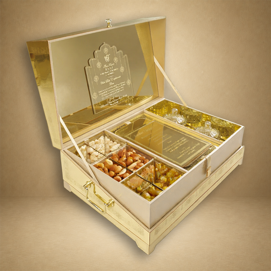 Gold Premium Laser Cut Luxury Invitation Box - KNLW20247