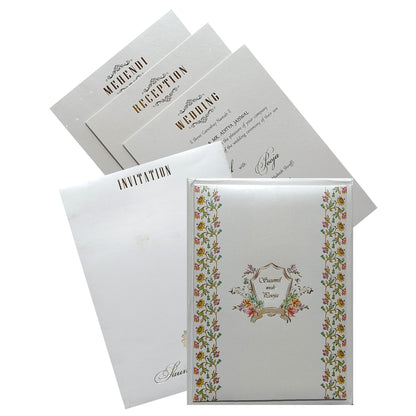 Grey Floral Foil Invitation Card-King of Cards