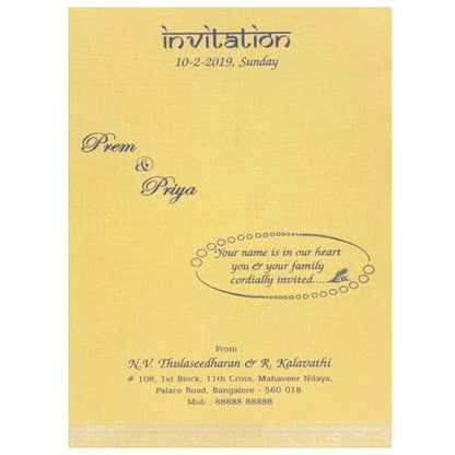 Sparkling Violet Shading With Golden Border Wedding Card-King of Cards