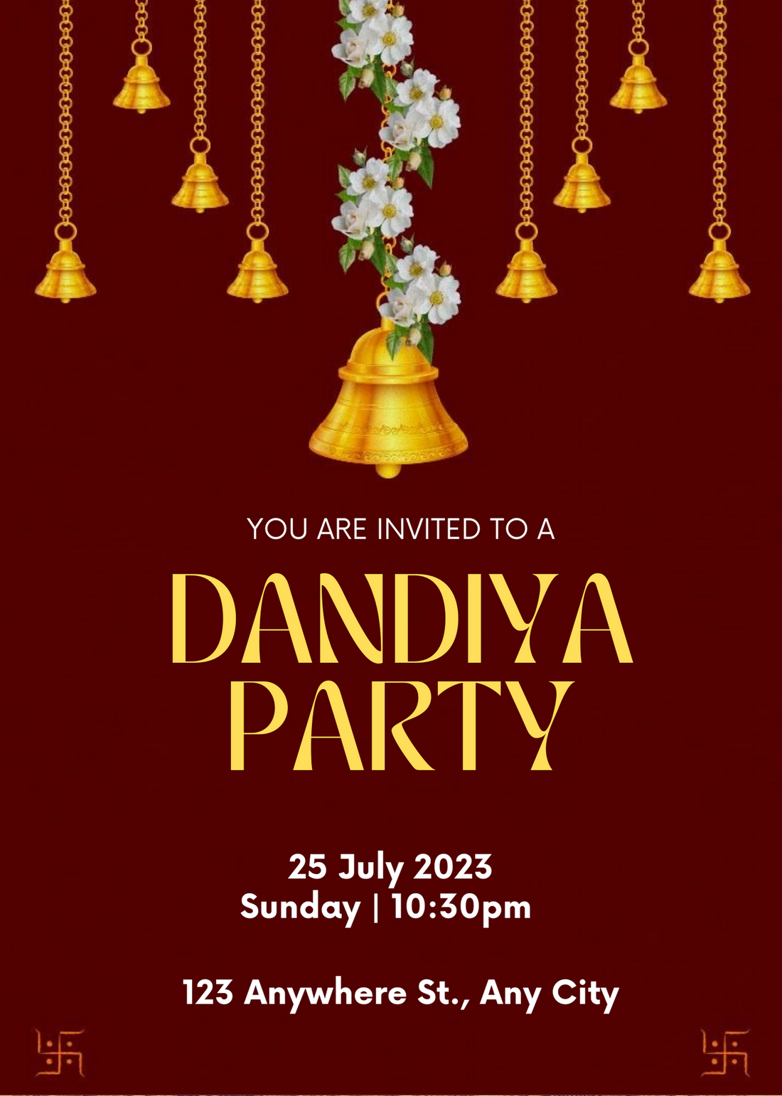 Maroon Themed Dandiya Invitation-AADDI003