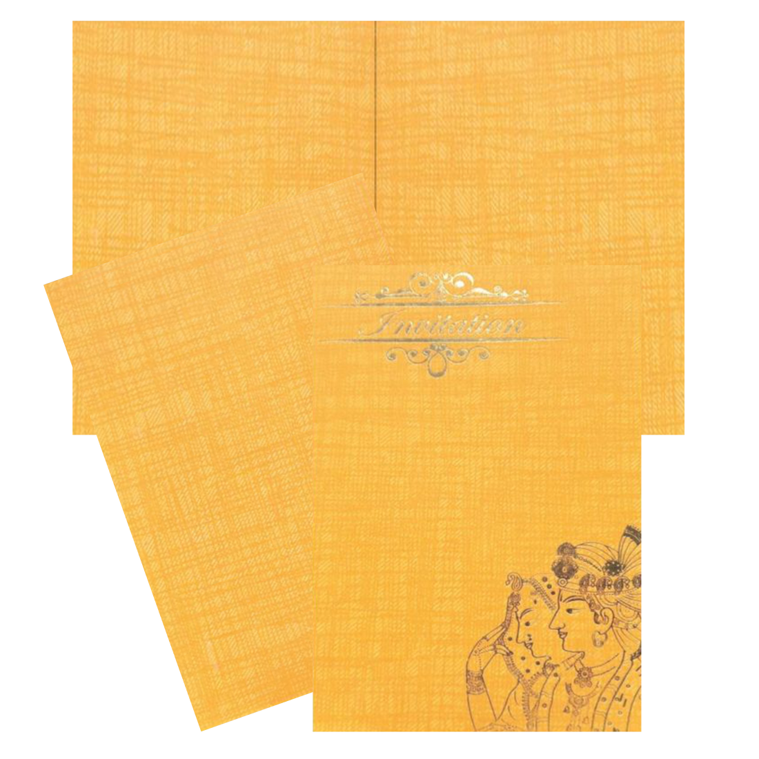 Romantic Orange Shading With Couple Theme Personal Wedding Card - KNKP003O