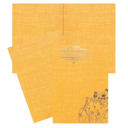 Romantic Orange Shading With Couple Theme Personal Wedding Card - KNKP003O