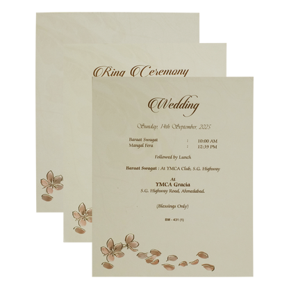 Beige Royal Floral Wedding Card Design-King of Cards