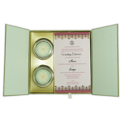 Buy Green Emblem Wedding Invitation Box