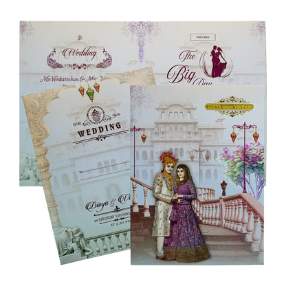 Light Blue Bride Groom Invitation Card-King of Cards