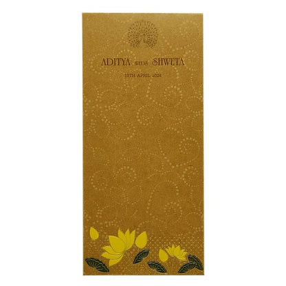 Brown Yellow Floral Single Sheet Invitation Card-King of Cards