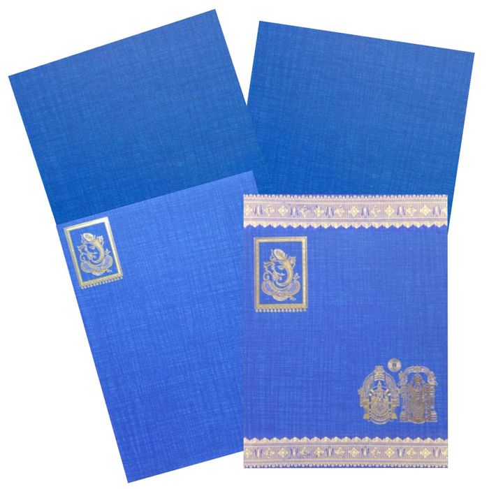 Blue Balaji Padmavathi Invitation Card-King of Cards