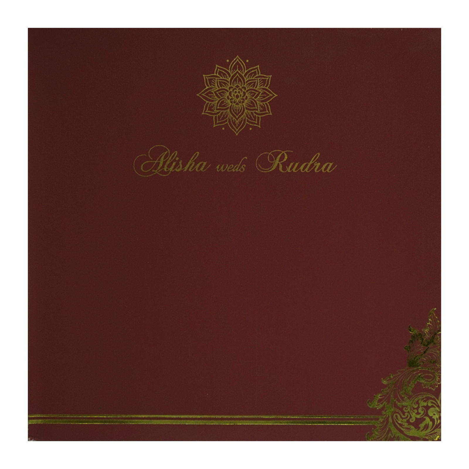 Maroon Gold Floral Single Card-King of Cards