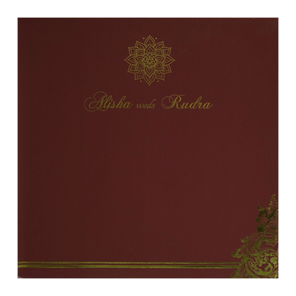 Maroon Gold Floral Single Card-King of Cards