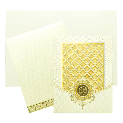 White Laser Cut Design Invitation Card-KNJS2076