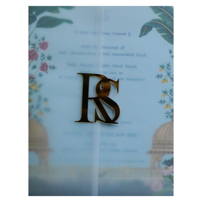 Pale Blue Tracing Sheet Invitation-King of Cards