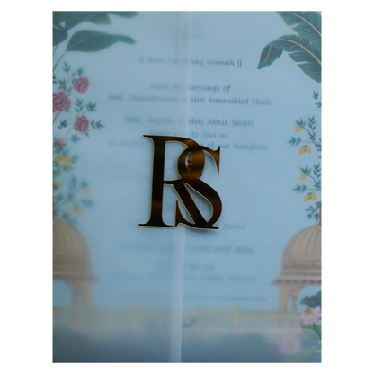 Pale Blue Tracing Sheet Invitation-King of Cards