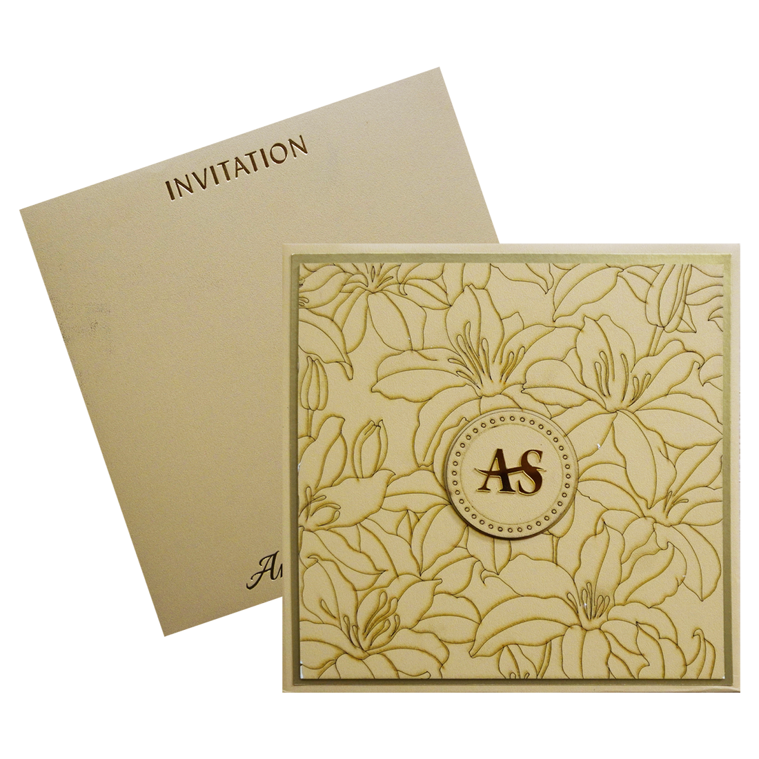 Light Peach Padded Invitation-King of Cards