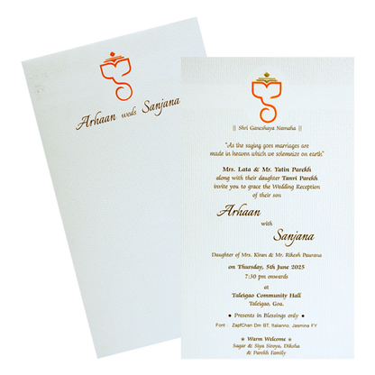 White Textured Ganesha Single Card-King of Cards